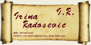 Irina Radošević vizit kartica